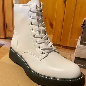 Women’s White Combat Boots